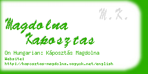 magdolna kaposztas business card